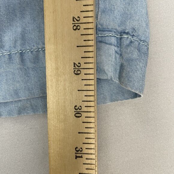 MICHAEL Michael Kors Wide-Leg Chambray Pants Women's M Cadet Wash Denim Pastel - Picture 13 of 16